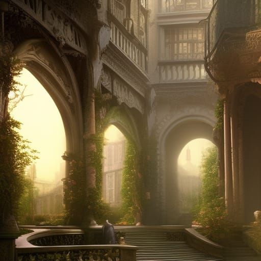 Dawn Court: Epic Digital Matte Painting
