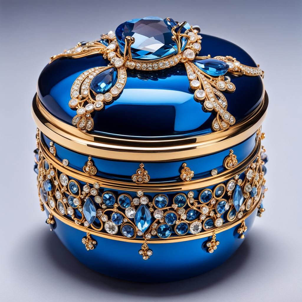 Blue Crystal Music Box Design
