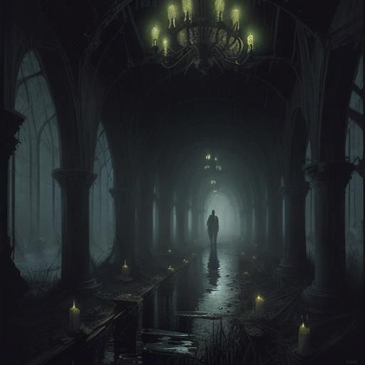 Dark Hall Pipes Leading to Swamp