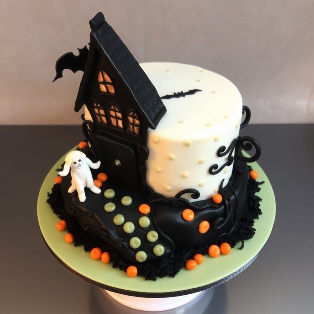 Haunted Halloween Cake Design