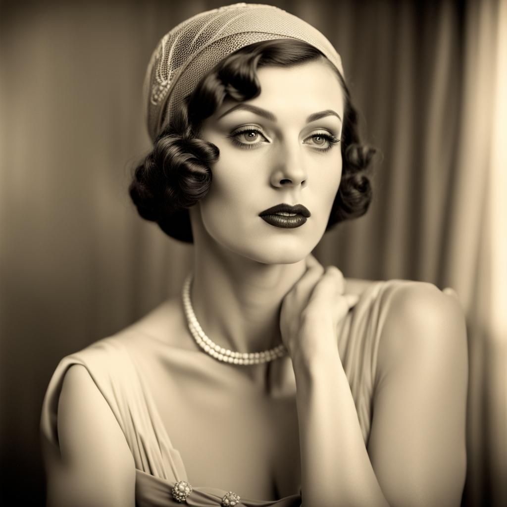 Elegant Woman in 1930s Style Portrait