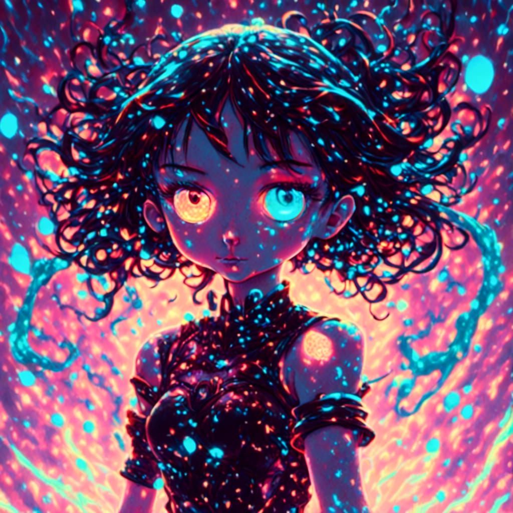 Vector art ,Rebellious woman on Tim Burton-designed motorcycle in Ghostly lace and  glowing Energy lines , futuristic tu...