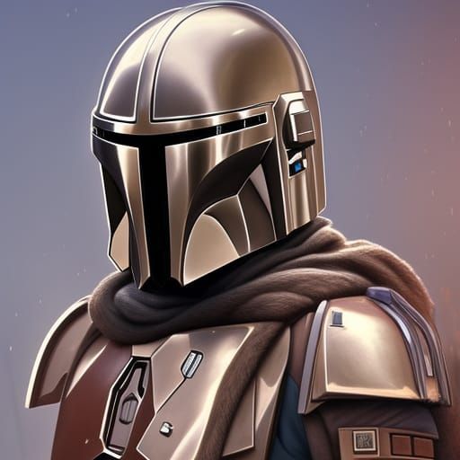 Hyperrealistic Mandalorian Portrait in 8k Resolution