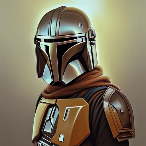 Hyperrealistic Mandalorian Portrait in Digital Art Style