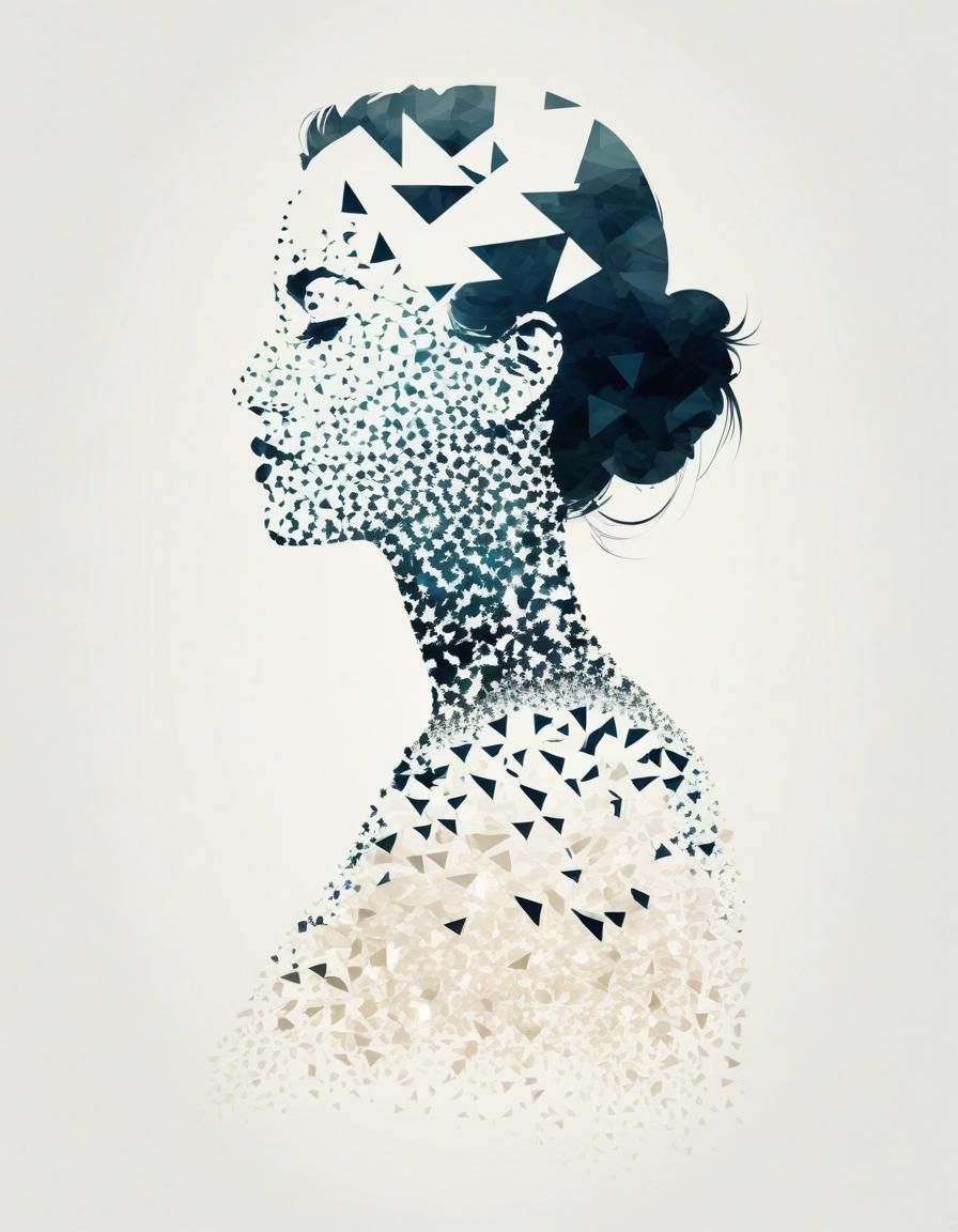 Geometric Silhouette Portrait in Minimalist Style