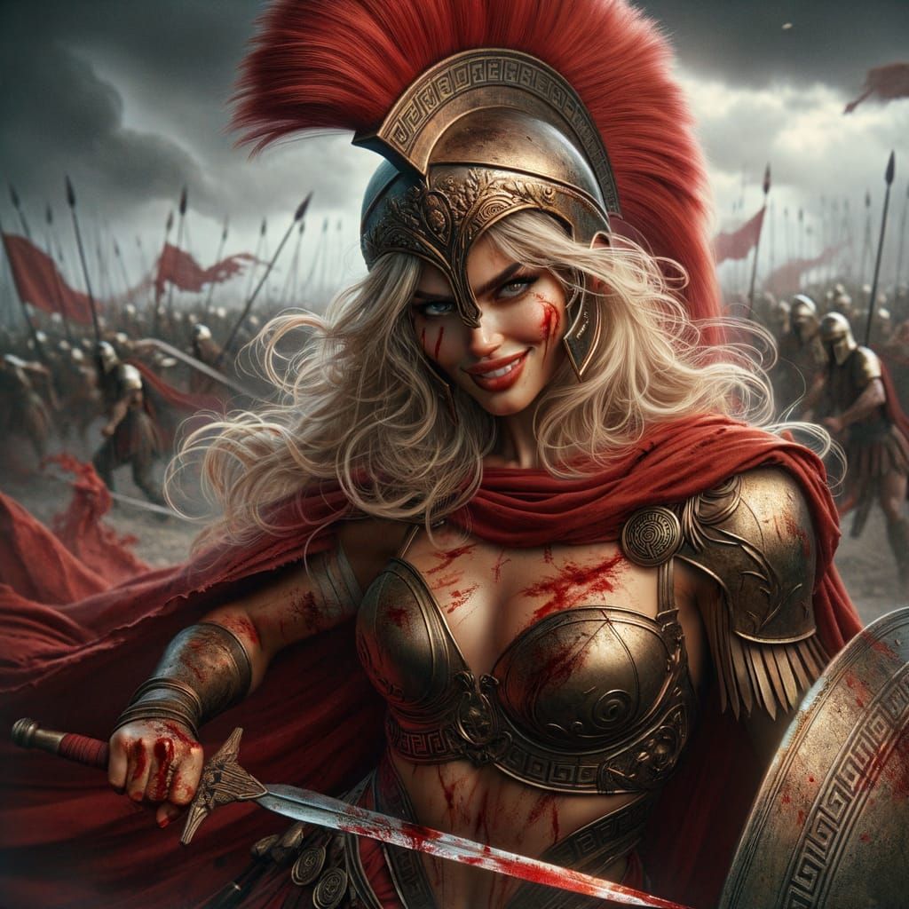 Enyo, Greek Goddess of War, in Digital Matte Painting