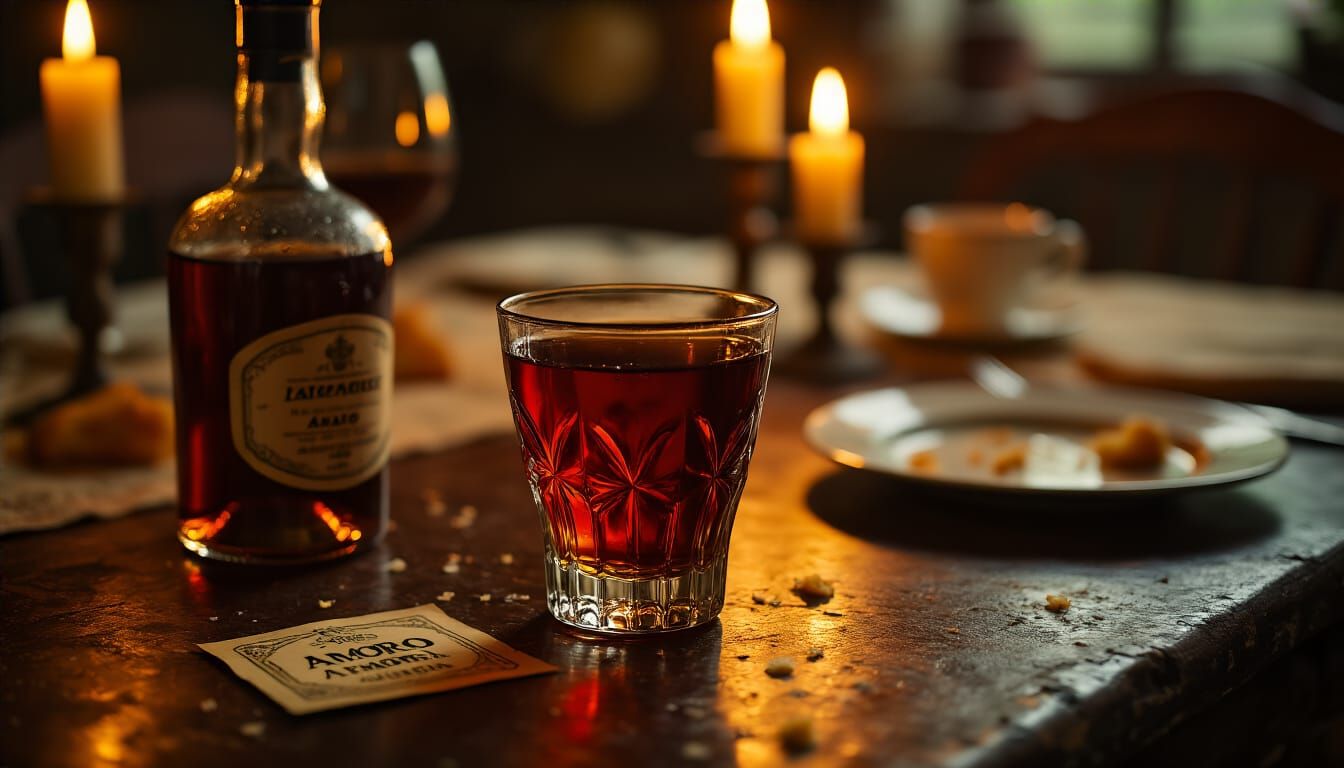 Amaro Still Life with Candlelight Reflections