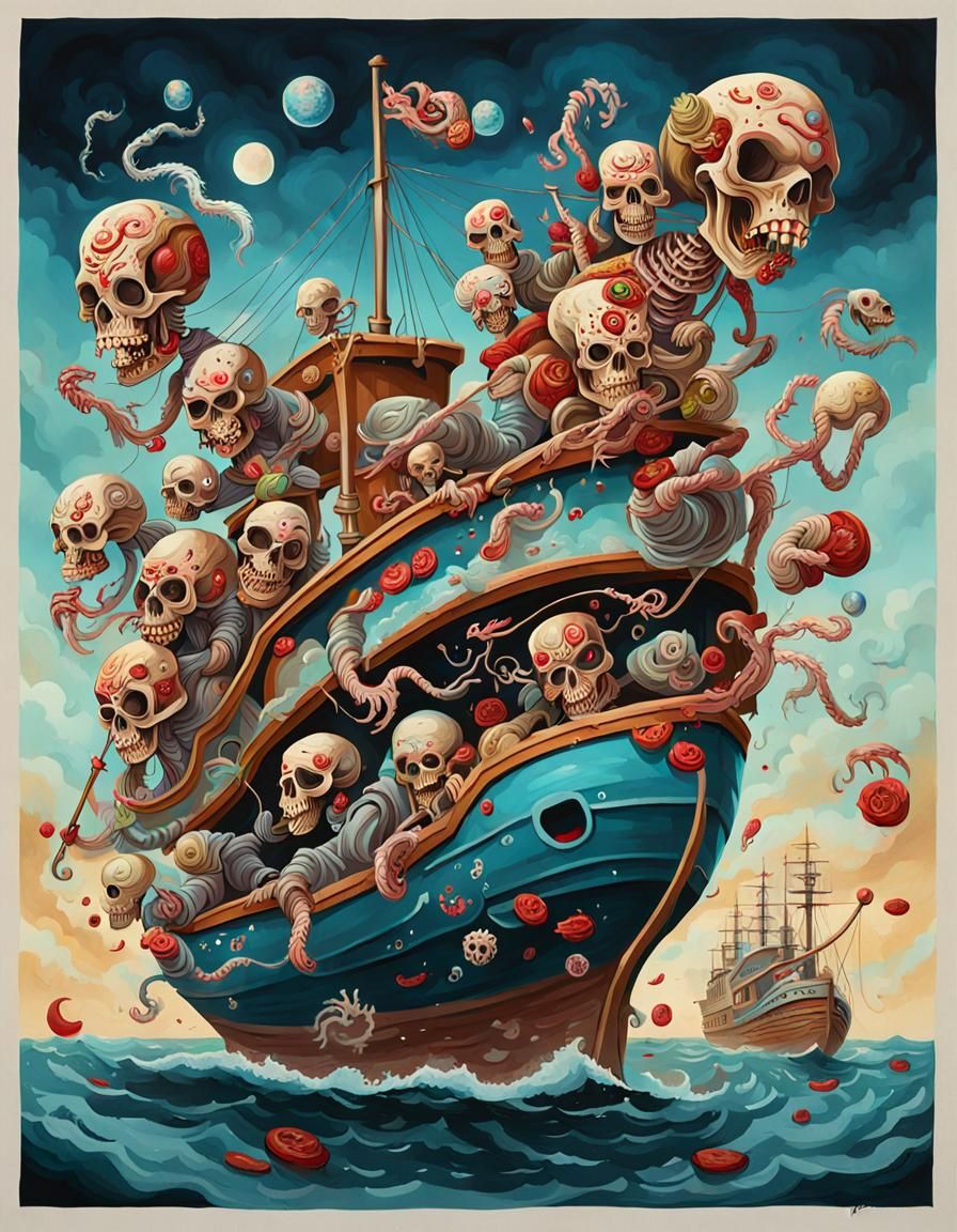 Ship of Fools: Anatomical Deconstruction Illustration