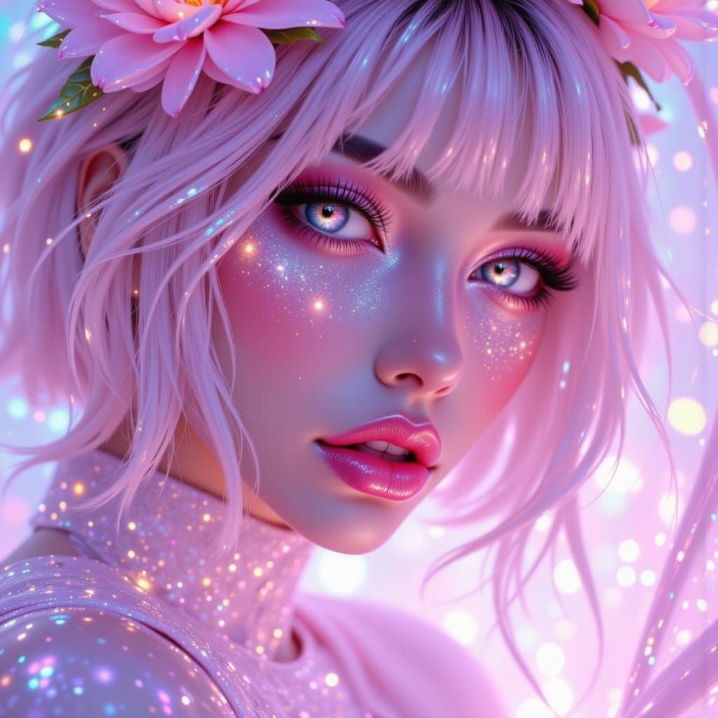 Futuristic Woman with Luminous Skin and Ethereal Aura