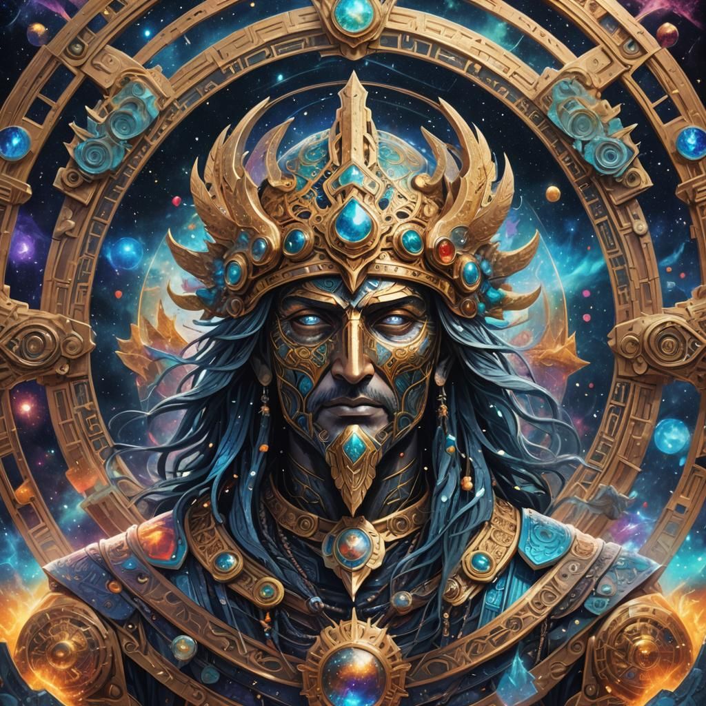 Helm: Holographic God of Guardians in Astral Art
