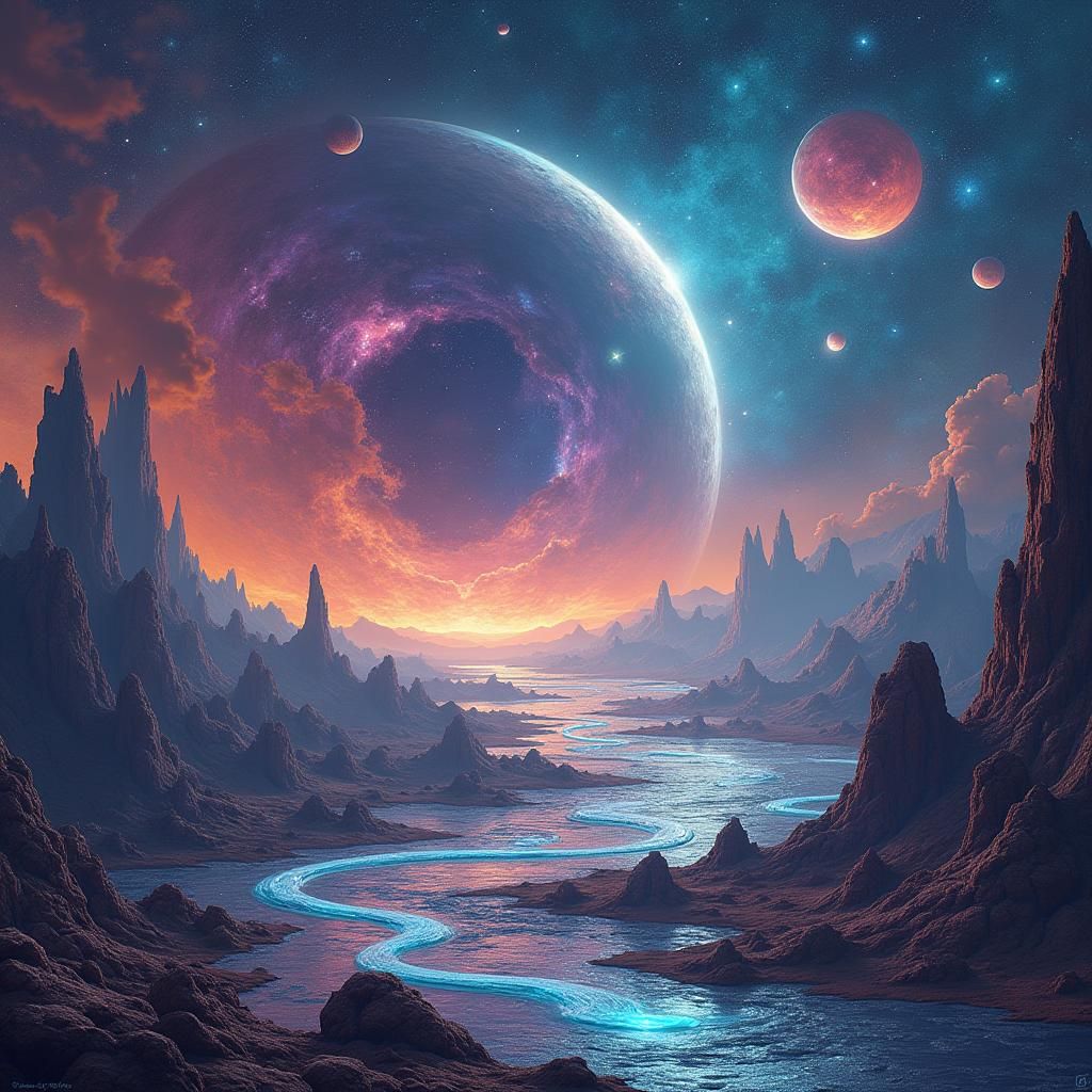 Mystical Star System with Crystalline Bridges