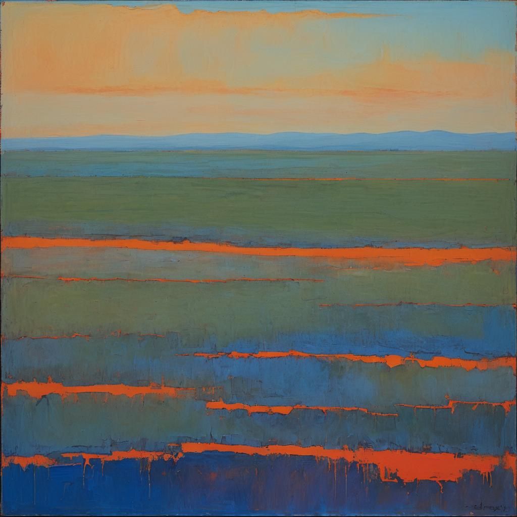 Abstract Hilly Meadow in Rothko Style