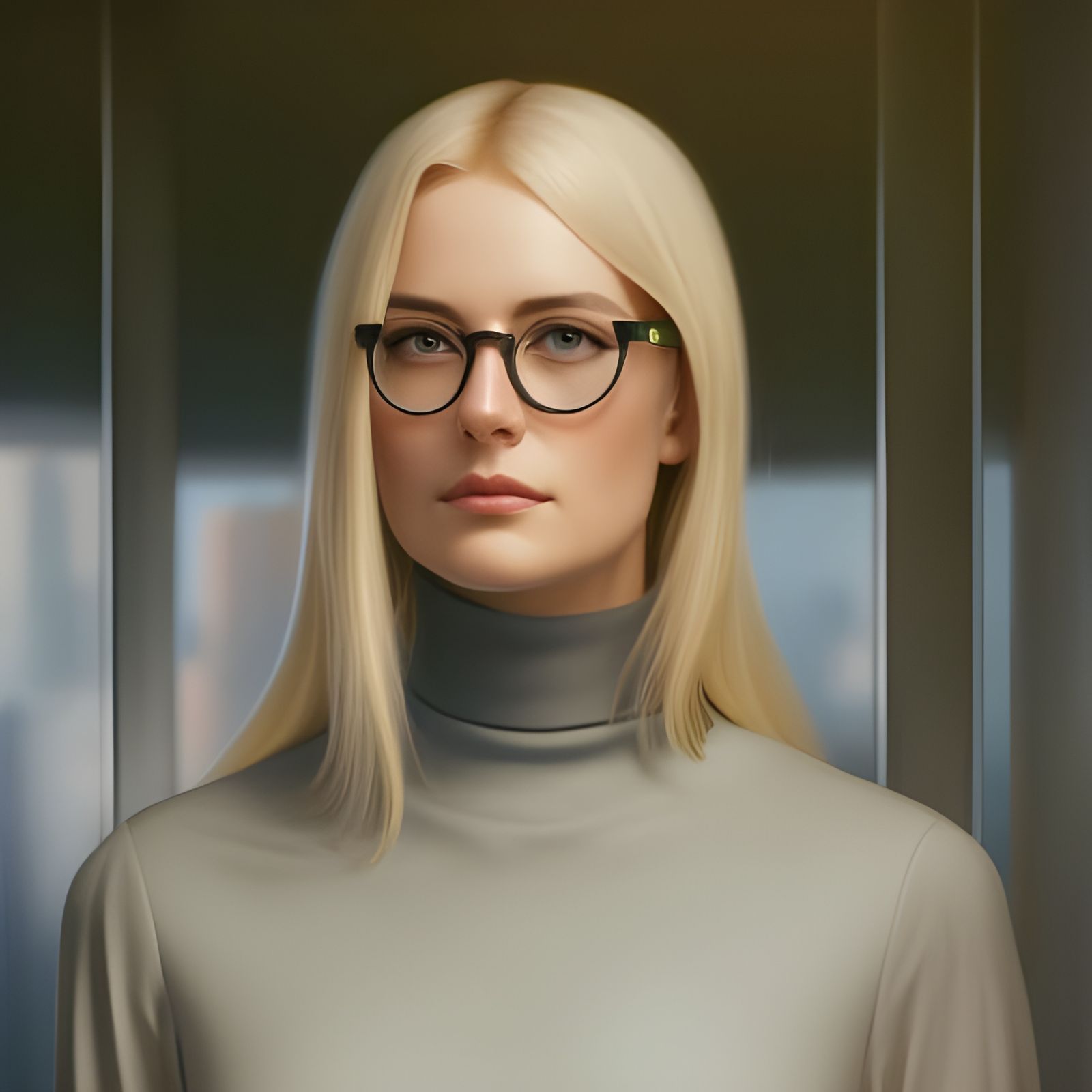 German Student Portrait in City, Hyperdetailed Art