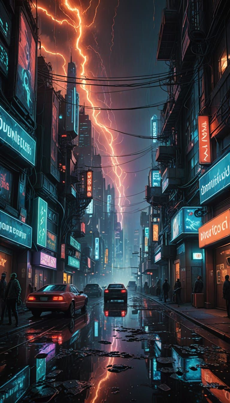 Neon Dreamscape in Cyberpunk Style