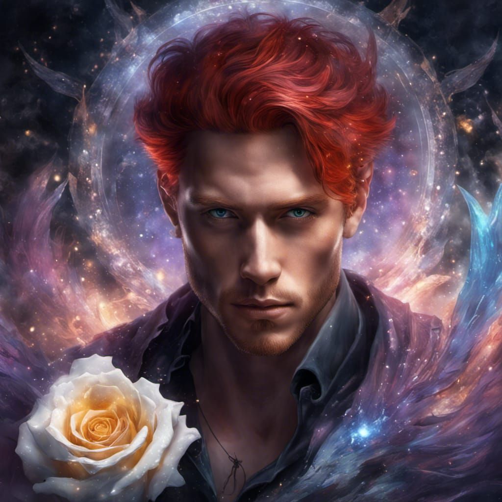 Cosmic Fairy with Dissolving Crystal: Dark Fantasy Art