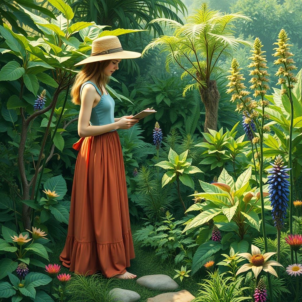 Botanical Garden Study in Whimsical Style