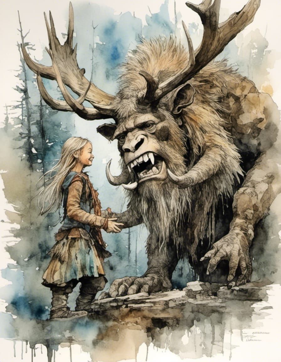 "Smiling Shaman Troll <lora:Tore:1.0> dansing with Female Angel";.
Epic stunning romantic mystic
Melting wet watercol...