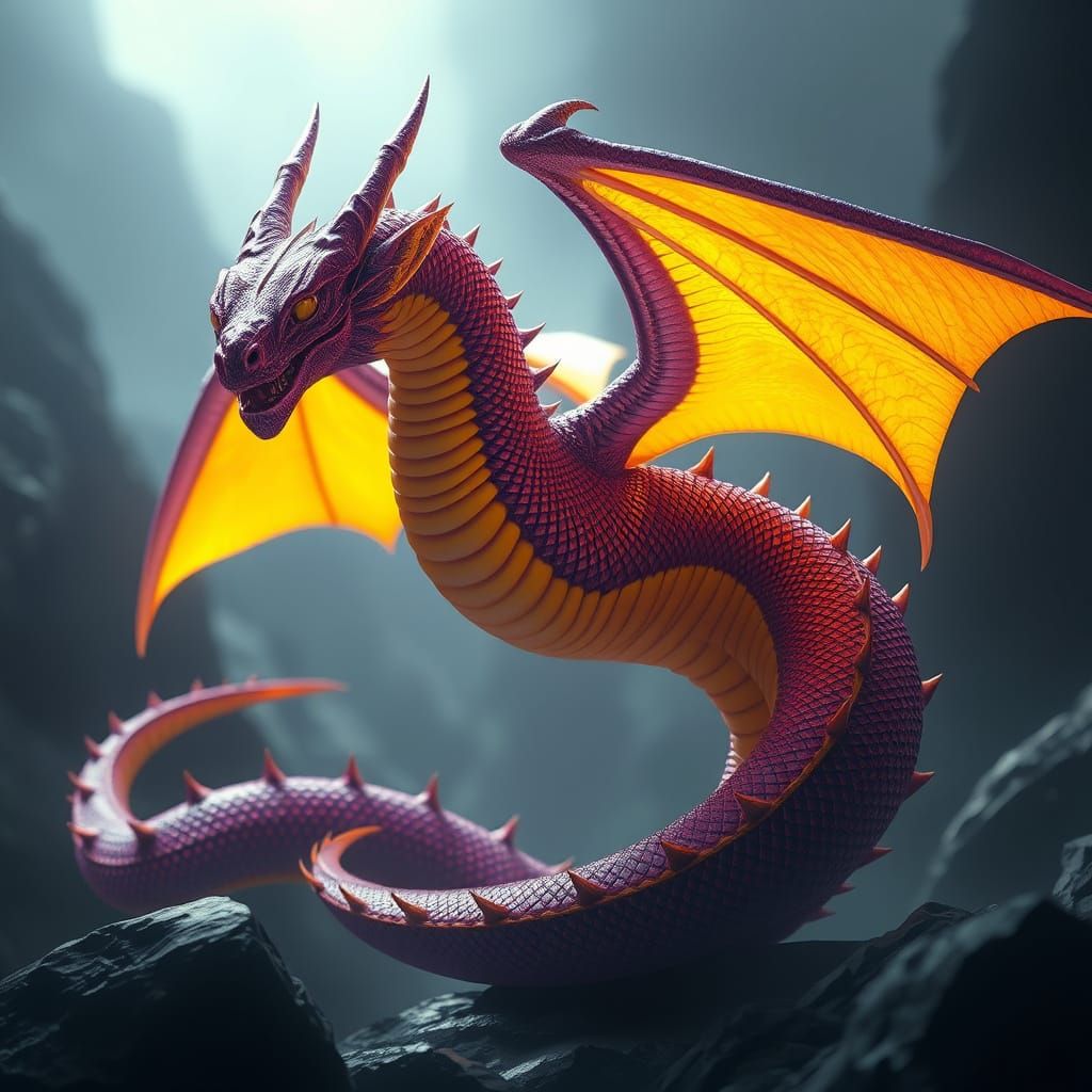 Majestic Hydra in Dark Fantasy Realm