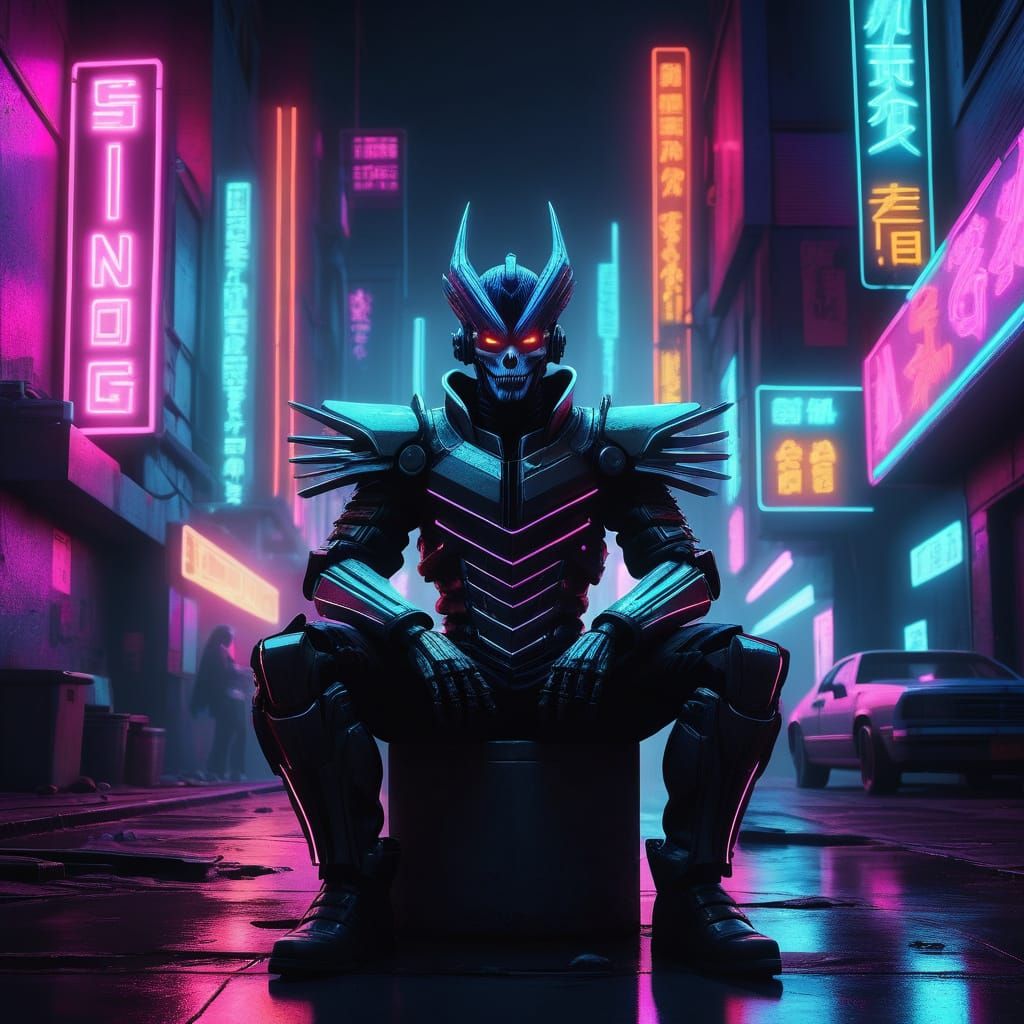 Ryuk in Neon Noir Futuristic Armor