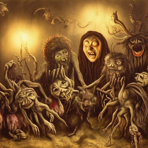 Sinister Witches' Sabbath in Stop-Motion Style