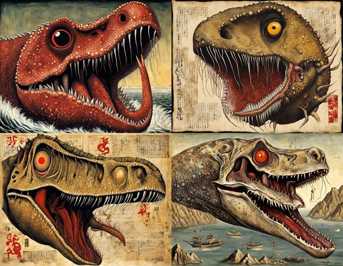 Surreal Mutant Abomination in Japanese Art Style