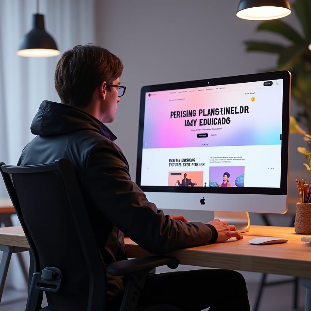 UI UX Designer's Studio in Digital Painting Style