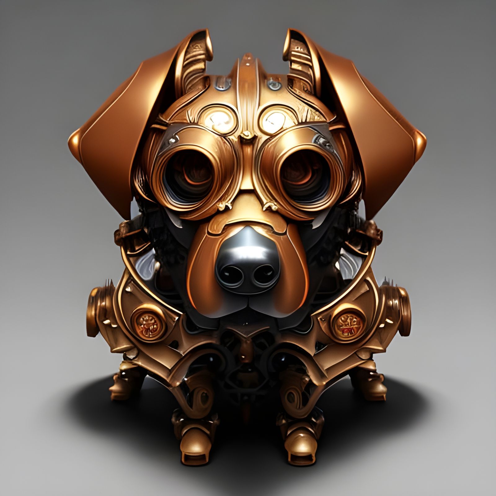 Steampunk Biomechanical Dog 3D Model