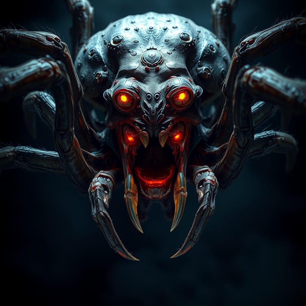 Cyberpunk Horror Tarantula Hybrid Reveals Grotesque Biomecha...