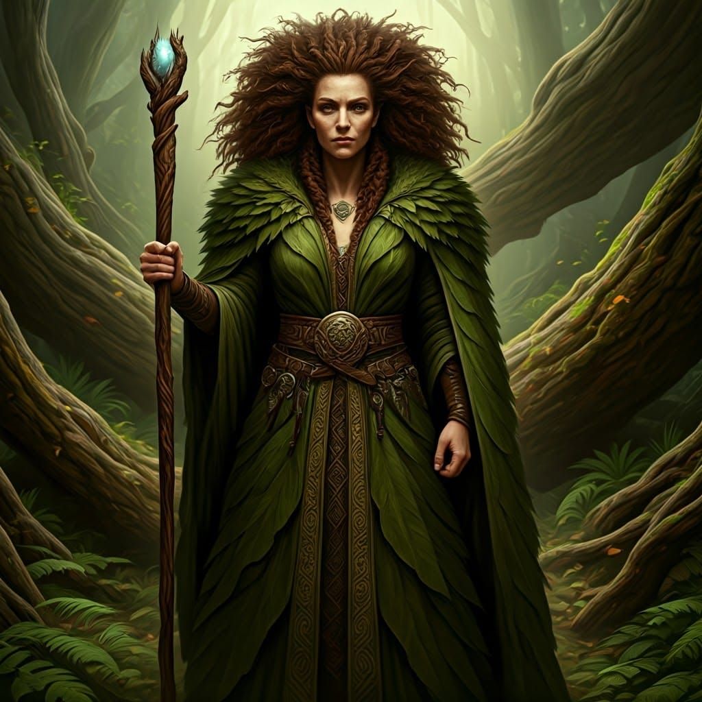 Heroic Firbolg Druid in Mystical Forest