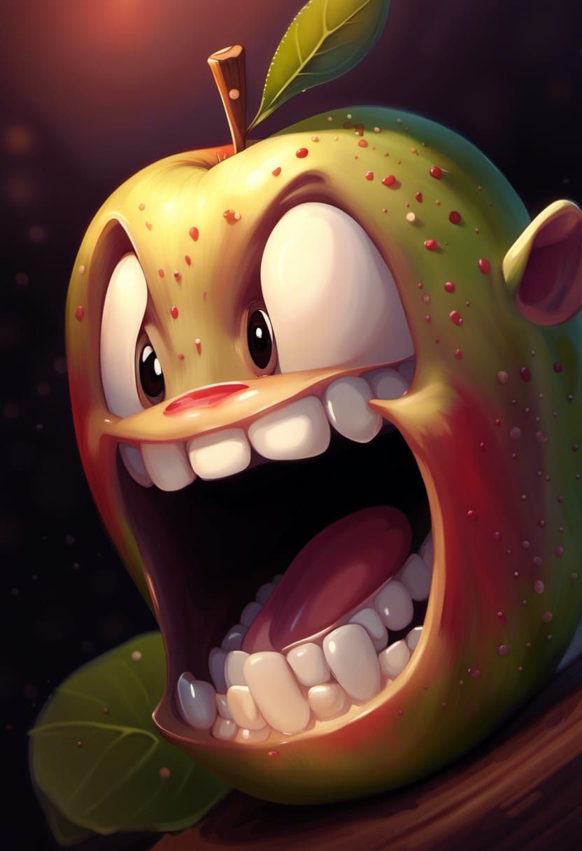 Adorable Apple Character in Disney Pixar Style