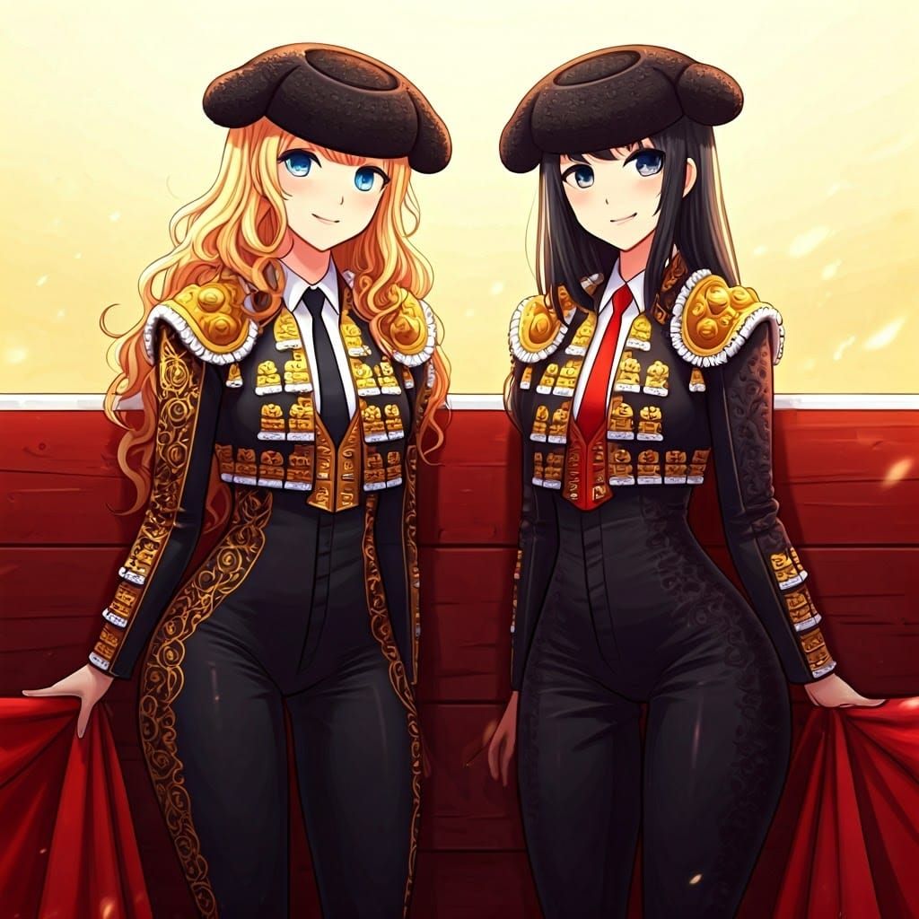 Anime Bullfighters in Dynamic Manga Style