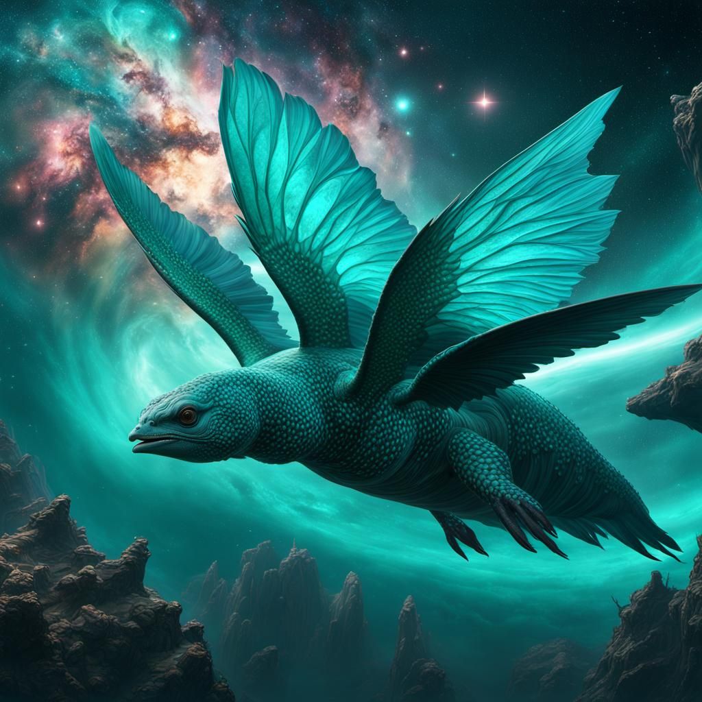Fantasy flying seamonster