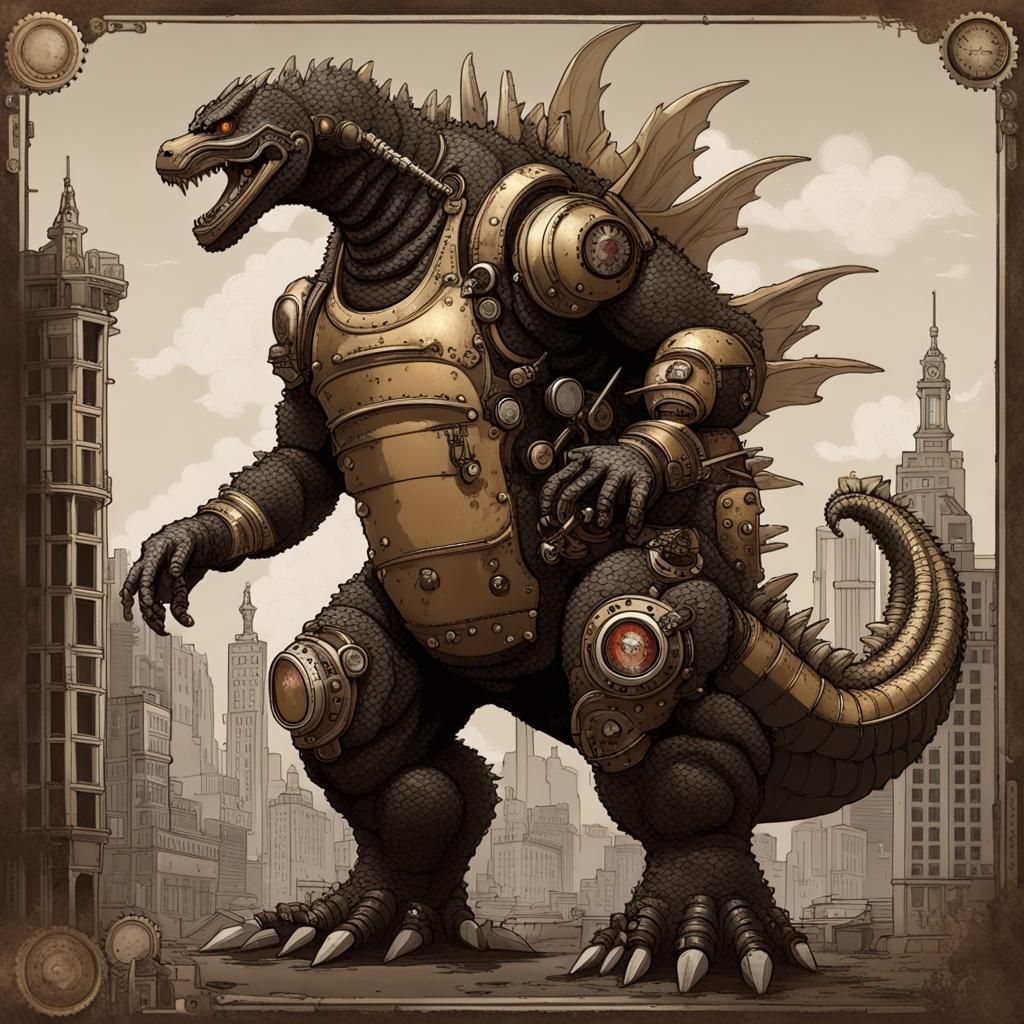 Steampunk Godzilla Kaiju Mechanical Marvel