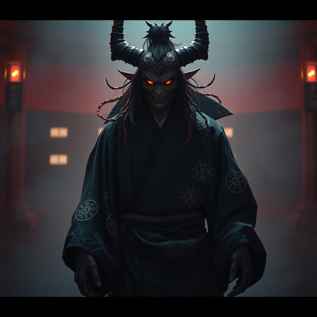 Ukiyo-e Kabuki Plague Lord Chaos God of Disease, Decay, Deat...