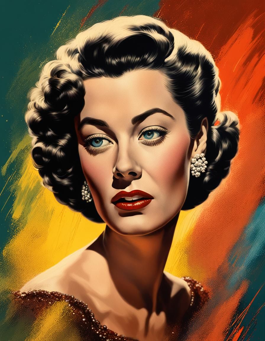 Glamorous 1950s Movie Star Portrait