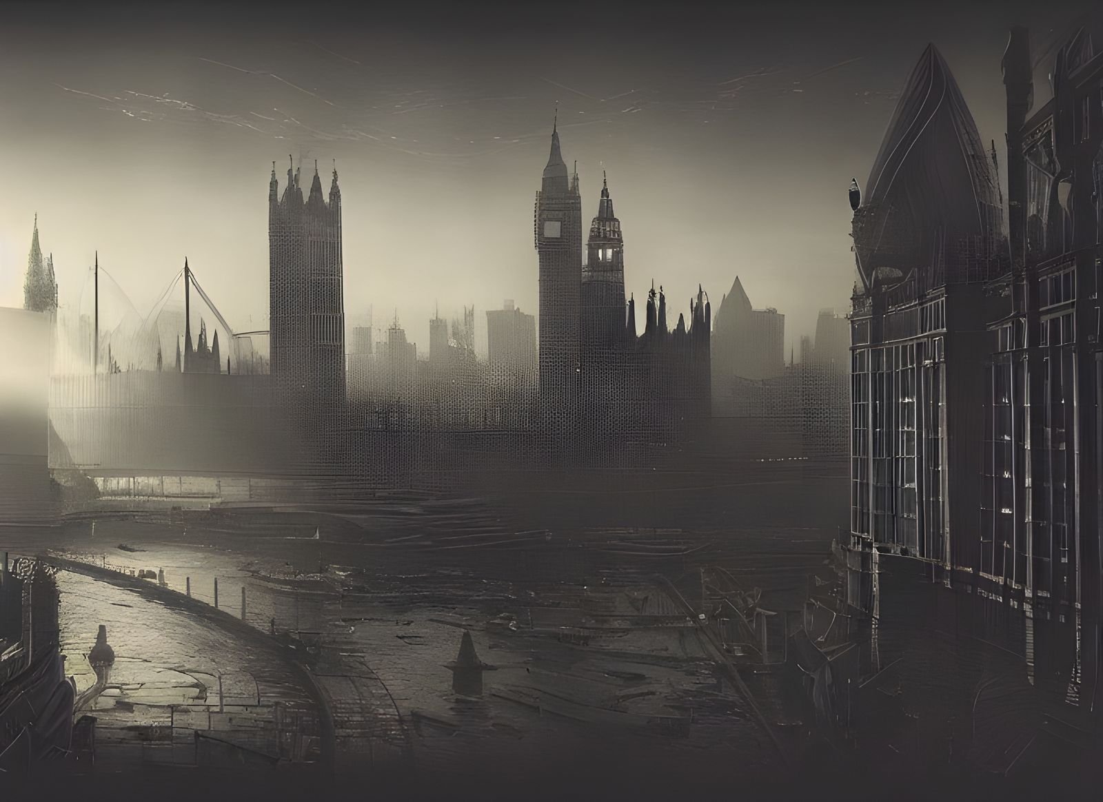 Futuristic London Art Inspired by Surrealism