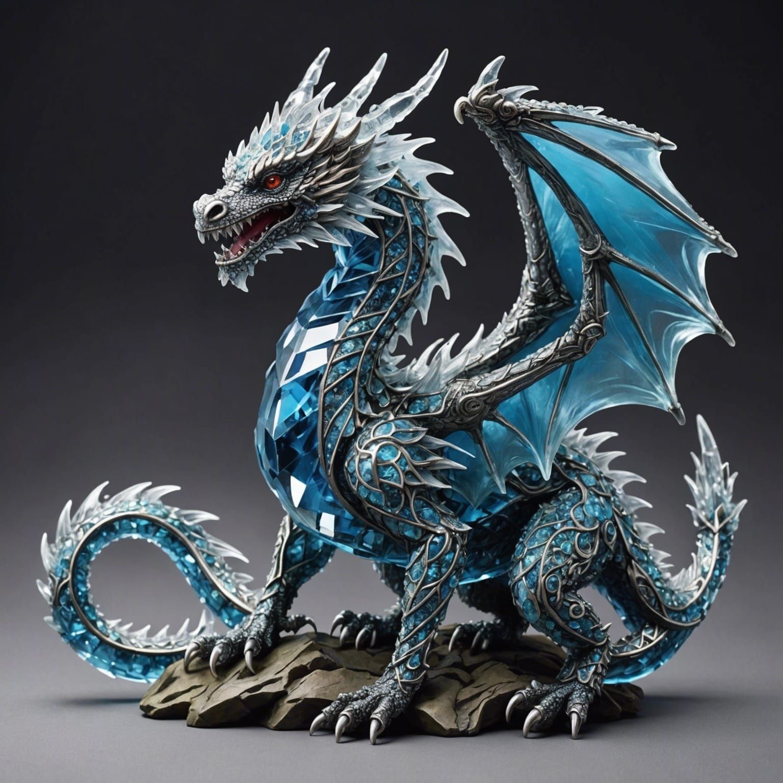 Intricate Crystal Dragon Image