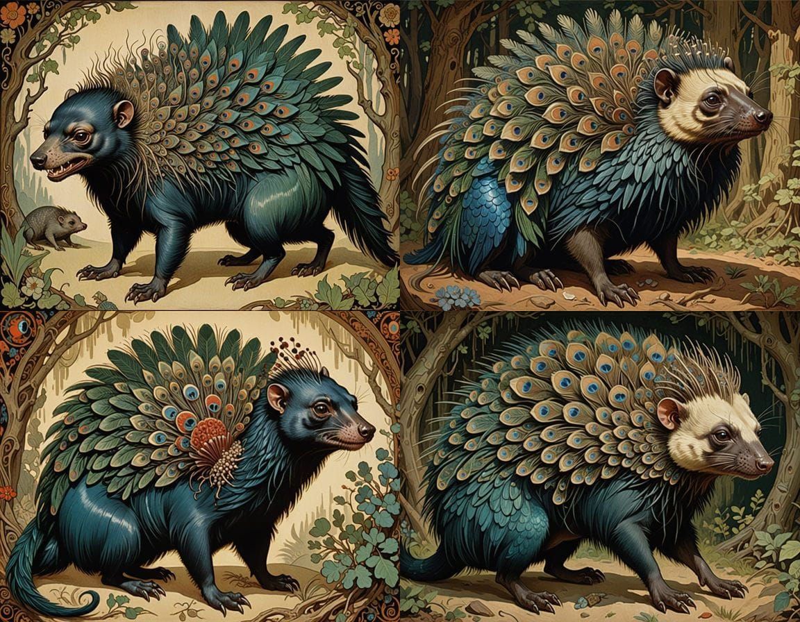 Surrealistic Ape Dog Hybrid with Internal Organs Exposed