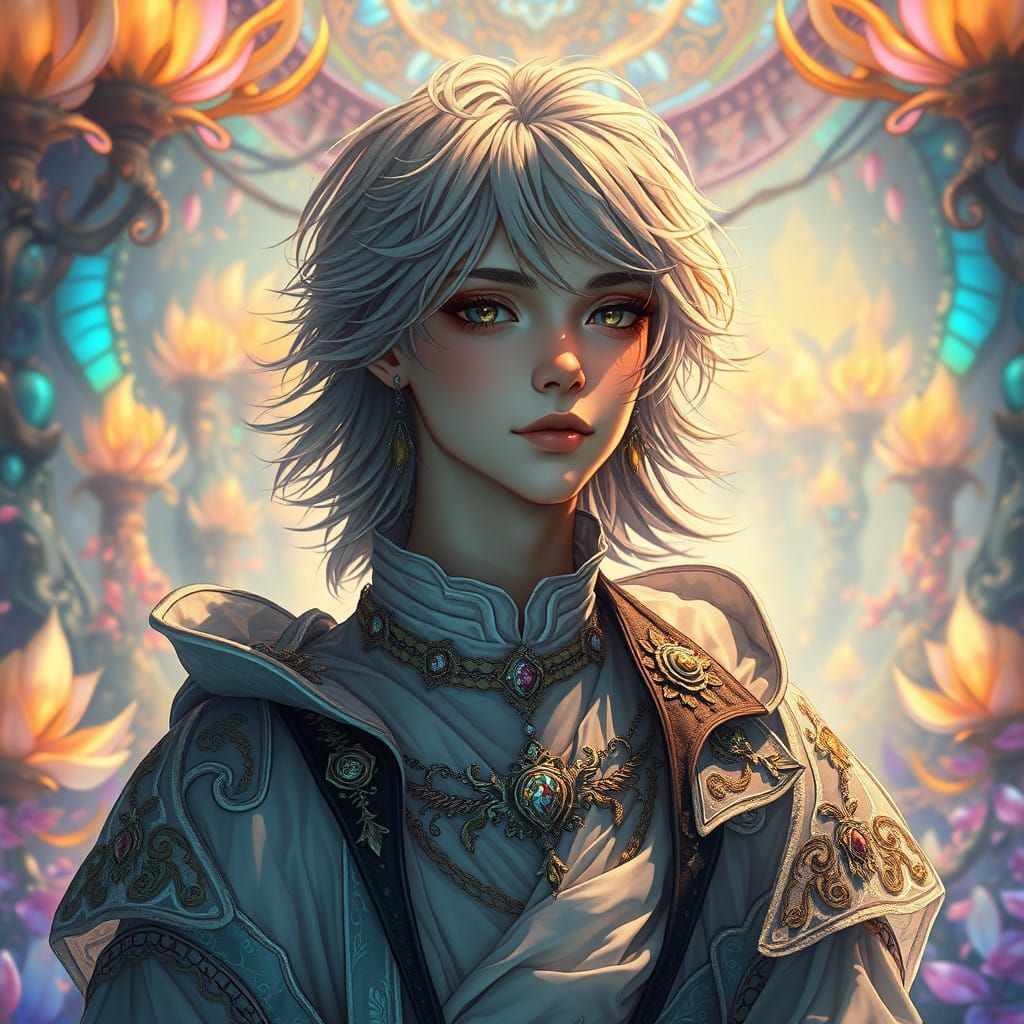 Young Androgynous Fantasist in Ethereal Realm