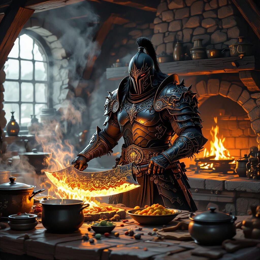Infernal Chef Kaelthorn in Dark Fantasy Kitchen