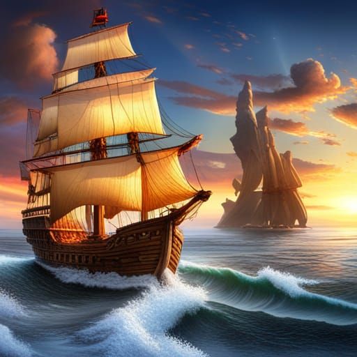 Santa Claus Leads Elf Pirates Firing Christmas Puddings