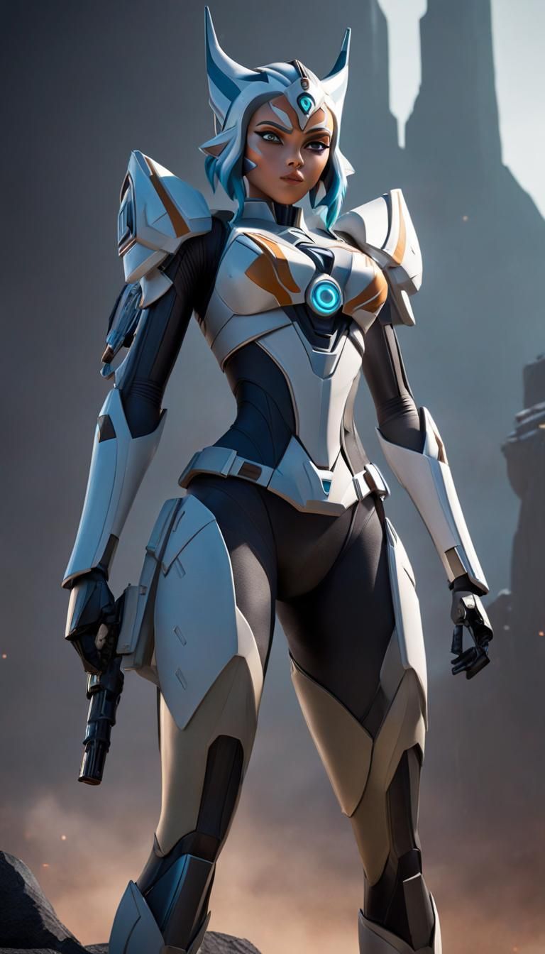 Ahsoka as a Transformer in 3D Digital Art