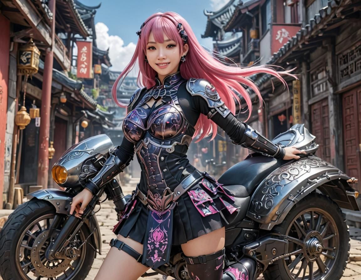 Supernova Space Gothic Anime Woman in 3D