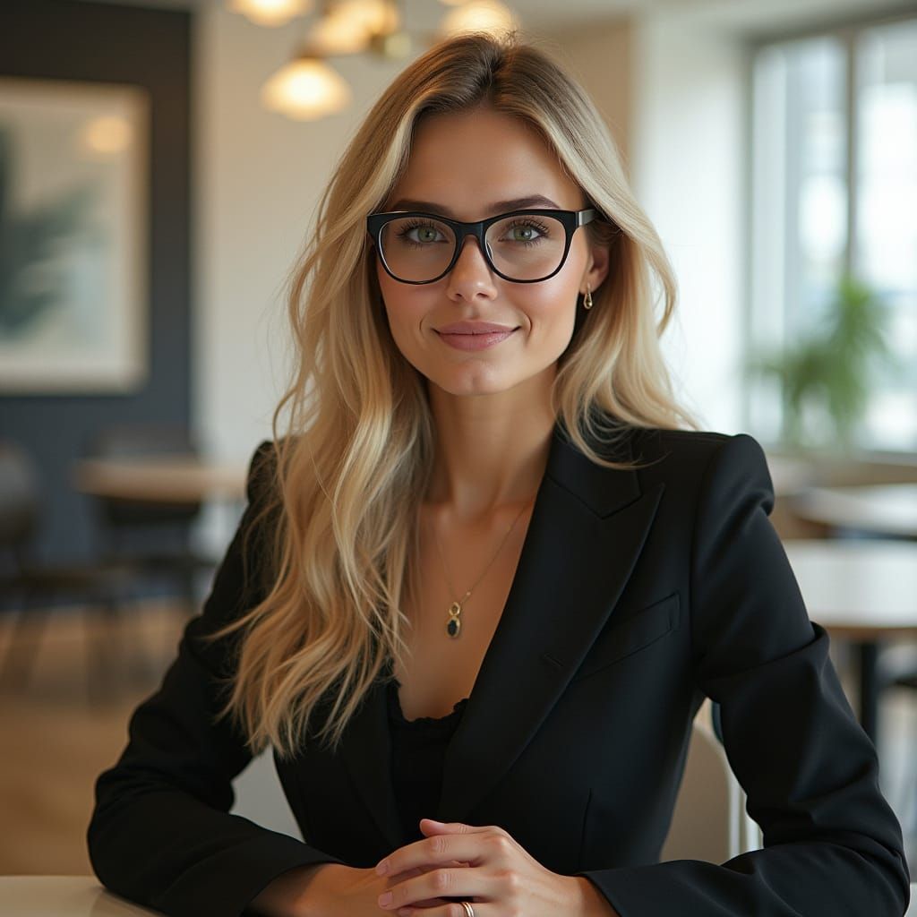 Professional Woman in Office, Syd Mead Style