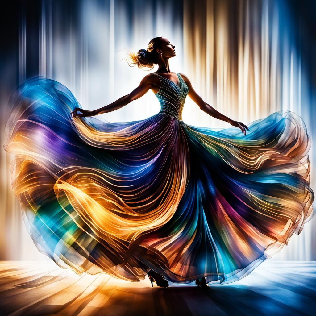 Surreal Art Deco Ballerina in Mesmerizing Dance