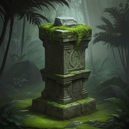 Mysterious Ancient Jungle Artifact With Glowing Glyphs