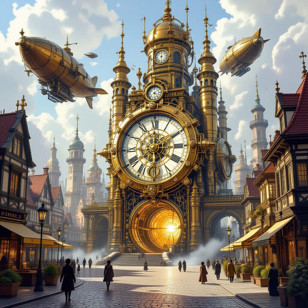 Steampunk City with Clockwork Portal