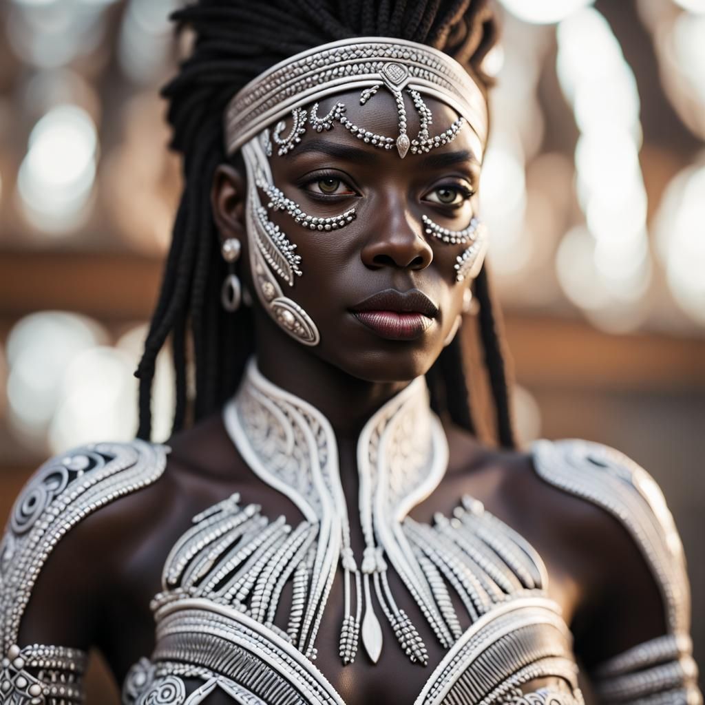 Detailed Tribal Suit Close-up, Photorealistic 8k Artwork