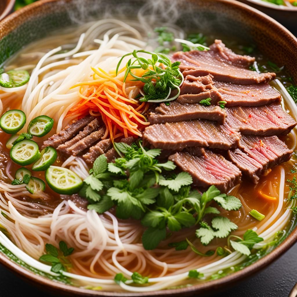 Steaming Phở Bò: A Cinematic Digital Painting