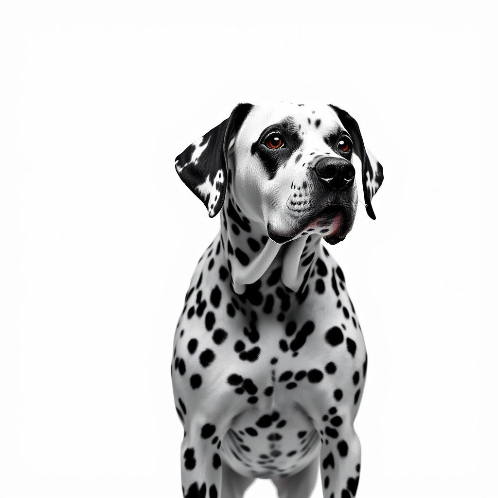 Hyperrealistic Black and White Dalmatian Dog Portrait